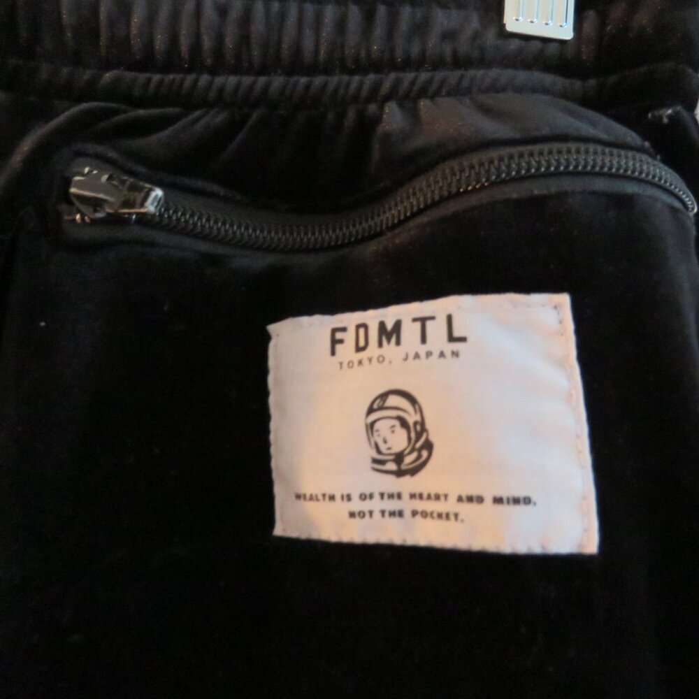 FDMTL X BILLIONAIRES BOY CLUB Black Velour Velvet Track Pants Street Mens Sz S - Picture 12 of 16